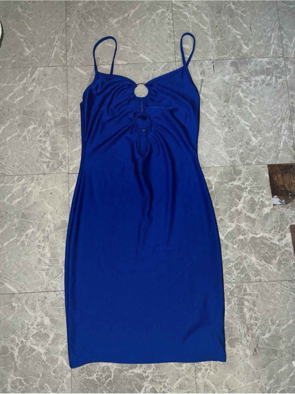 love J Royal Blue Ring-Front Mini Dress